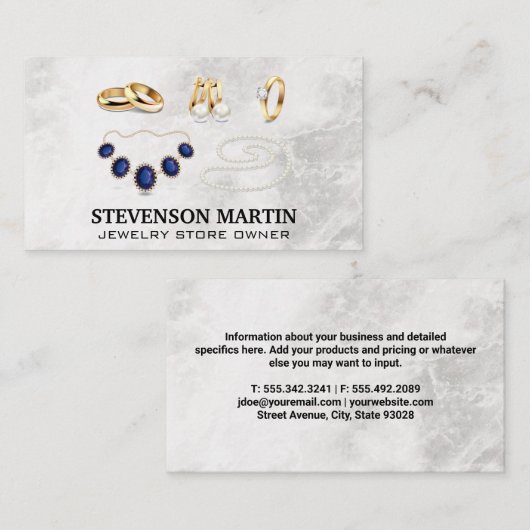 ジュエリー | リングや輪ネックレス金ゴールド 名刺 (正面/裏面)