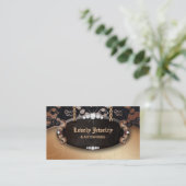 ジュエリーNのレースのファッションの金ゴールド 名刺 (スタンド正面)