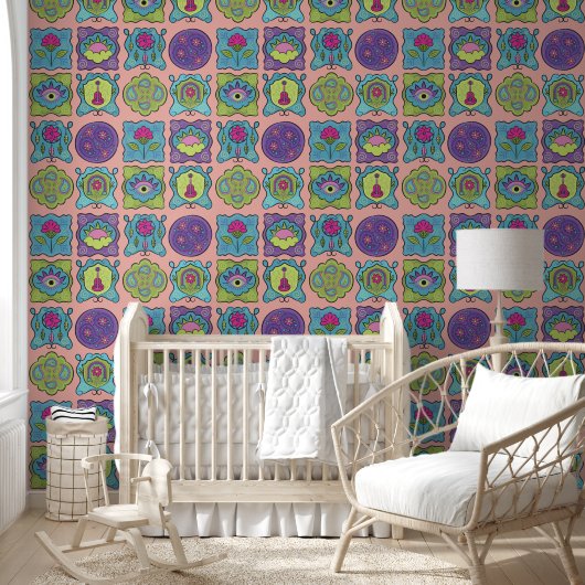 ジュエルお洒落トーンハンドドロードボホピーチ 壁紙 (キッズ)