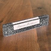 ジュエルエレガントダイヤモンドスキャッタスパークルデザイン デスクネームプレート (側面)