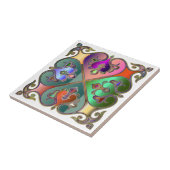 ジュエルエレガントトーンアラベスクの抽象芸術パーソナライズされた タイル (側面)