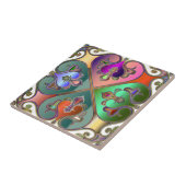 ジュエルエレガントトーンアラベスクの抽象芸術パーソナライズされた タイル (側面)