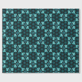 ジュエルエレガントライクアクアとブラックフローラ ラッピングペーパー (フラット)