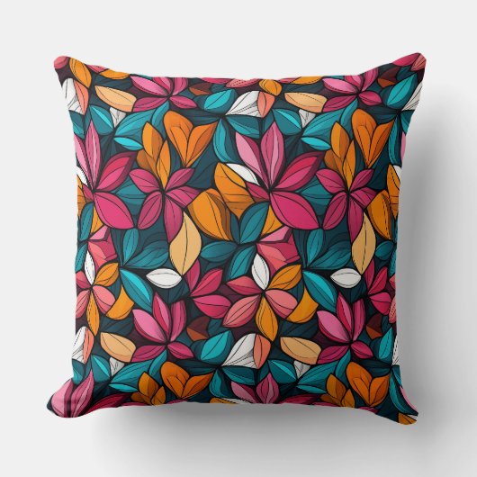 ジュエルカラーファンタスティックな花 クッション (正面)