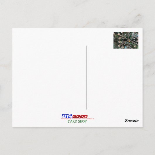 ジュエルスノーフレーク、クリスマスツリー、オーナメント ポストカード (裏面)