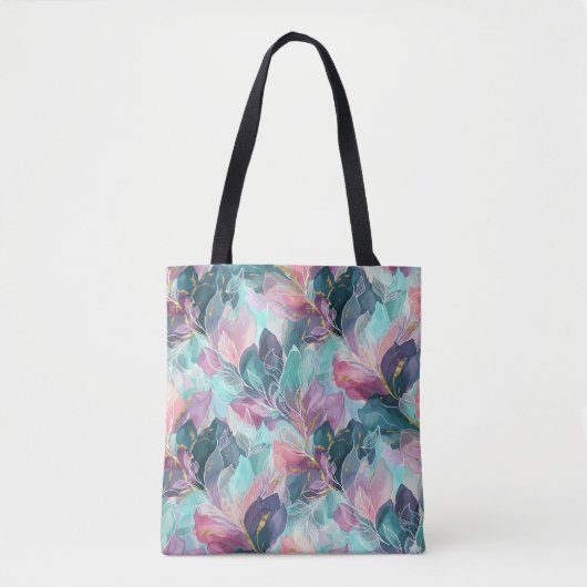 ジュエルトーンの花 トートバッグ (正面)