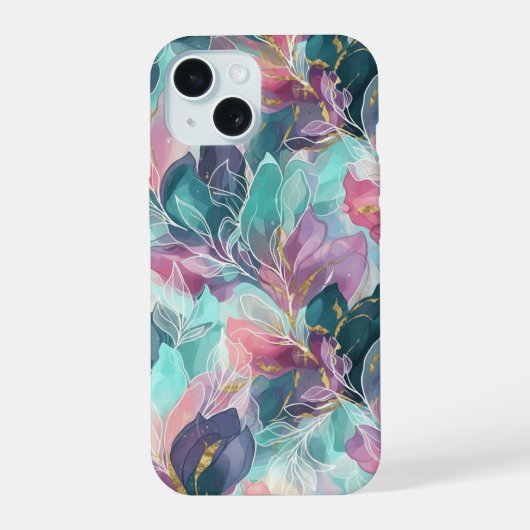 ジュエルトーンの花 iPhone 15ケース (裏面)