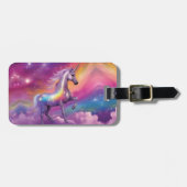 ジュエルトーンコズミックスパークルレインボーグリッターユニコーン ラゲッジタグ (正面横)