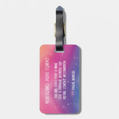 ジュエルトーンコズミックスパークルレインボーグリッターユニコーン ラゲッジタグ (裏面縦)