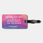 ジュエルトーンコズミックスパークルレインボーグリッターユニコーン ラゲッジタグ (裏面横)