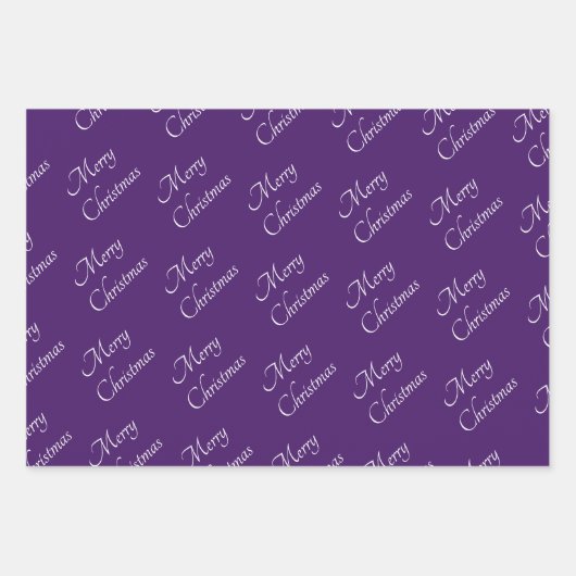 ジュエルトーンピンクパープルグリーンメリークリスマス ラッピングペーパーシート (正面2)