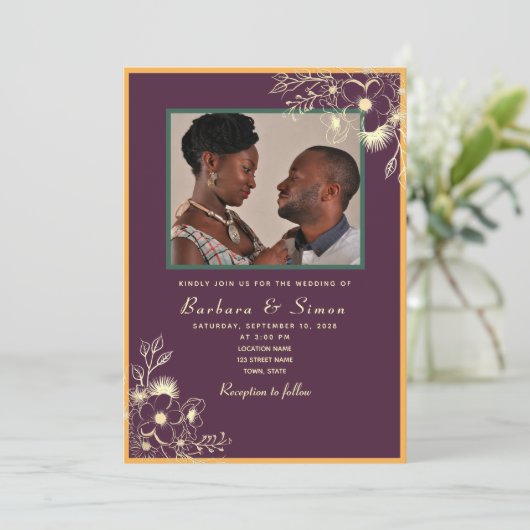 ジュエルトーンフォト結婚式招待状 招待状 (スタンド正面)