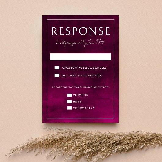 ジュエルトーンロマンス | ガーネット | ウェディング 出欠カード