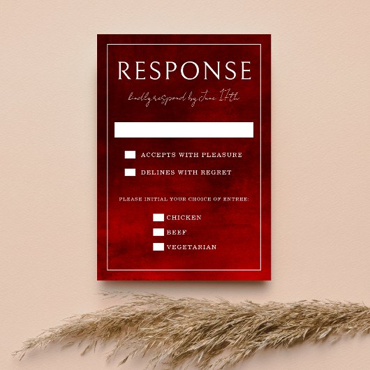 ジュエルトーンロマンス | ルビー | ウェディング 出欠カード