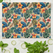 ジュエルトーン熱帯花離れと キッチンタオル (折り畳み)