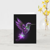 ジュエルハミングバード – アメジスト カード (黄色い花)