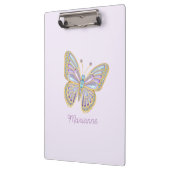 ジュエルバタフライパープルブルー金ゴールド クリップボード (左)