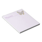 ジュエルバタフライパープルブルー金ゴールド ノートパッド (アングル)