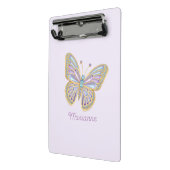 ジュエルバタフライパープルブルー金ゴールド ミニクリップボード (アングル2)
