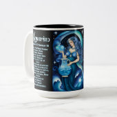 ジュエルパーソナライズされた銀河系〔占星術の〕十二宮図アクエリアス ツートーンマグカップ (正面左)