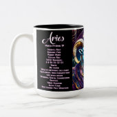 ジュエルパーソナライズされた銀河系〔占星術の〕十二宮図アリー ツートーンマグカップ (左)