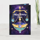 ジュエルパーソナライズされた銀河系〔占星術の〕十二宮図リブラ カード (正面)