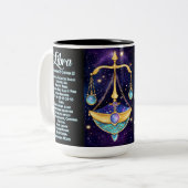 ジュエルパーソナライズされた銀河系〔占星術の〕十二宮図リブラ ツートーンマグカップ (正面左)