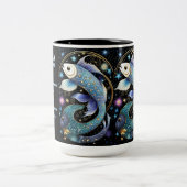 ジュエルパーソナライズされた銀河系〔占星術の〕十二宮図魚座 ツートーンマグカップ (中央)