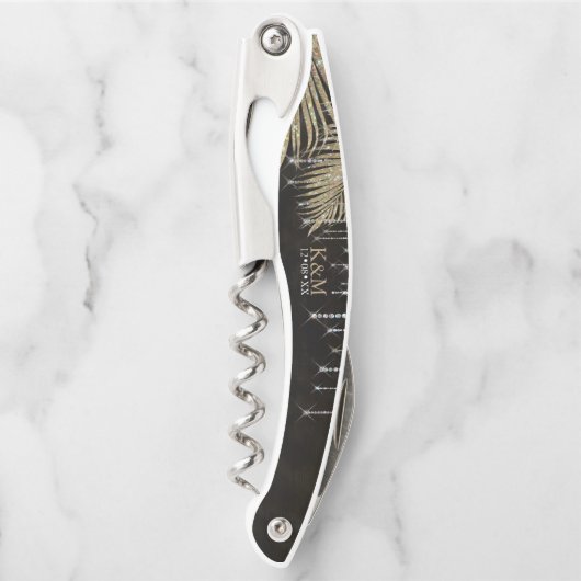 ジュエルパームリーフウェディングパーティー金ゴールドID830 ソムリエナイフ (正面)