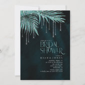 ジュエルパームリーフブライダルシャワーティール（緑がかった色）ID830 (正面)