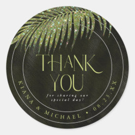 ジュエルパーム結婚リーフのサンキューグリーンID830 ラウンドシール