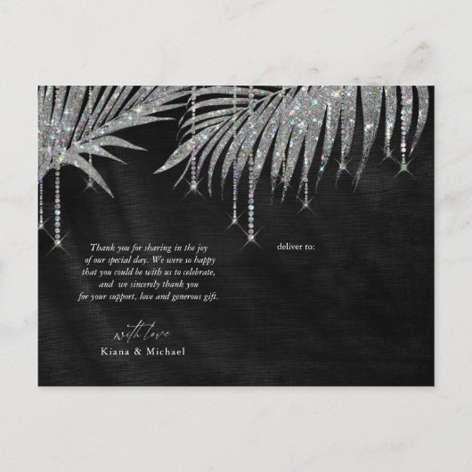 ジュエルパーム結婚リーフのサンキューシルバーID830 案内ポストカード (裏面)