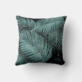 ジュエルパーム結婚リーフのティール（緑がかった色）ID830 クッション (裏面)