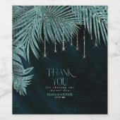 ジュエルパーム結婚リーフのティール（緑がかった色）ID830 ワインラベル (シングルラベル)