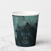 ジュエルパーム結婚リーフのティール(緑がかった色)ID830 紙コップ (裏面)