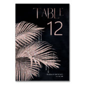 ジュエルパーム結婚リーフのバラ金ゴールド/ネイビーID830 テーブルナンバー (裏面)