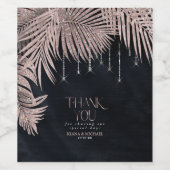 ジュエルパーム結婚リーフのバラ金ゴールド/ネイビーID830 ワインラベル (シングルラベル)