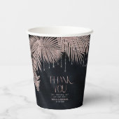 ジュエルパーム結婚リーフのバラ金ゴールド/ネイビーID830 紙コップ (裏面)