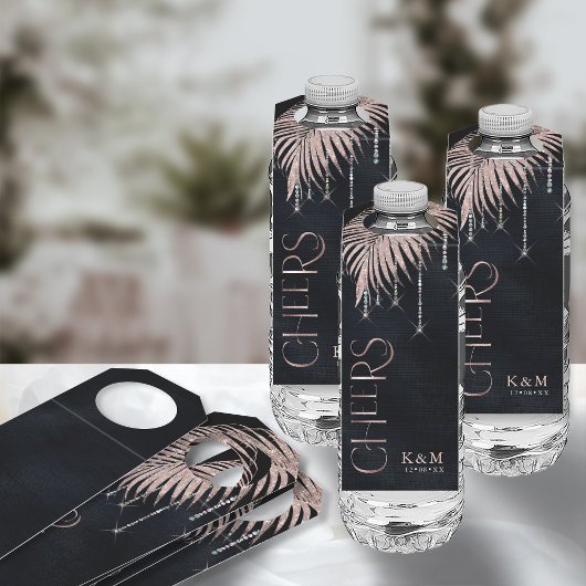 ジュエルパーム結婚リーフの応援バラ金ゴールドID830 ボトルネックタグ