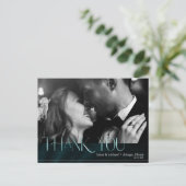 ジュエルパーム結婚リーフの感謝ティール（緑がかった色）ID830 案内ポストカード (スタンド正面)