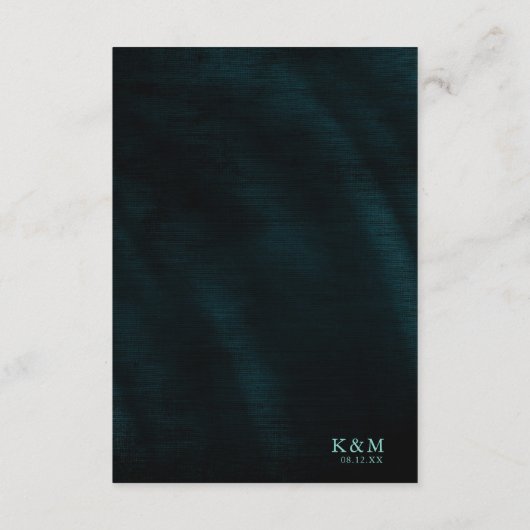 ジュエルパーム結婚リーフの詳細ティール（緑がかった色）ID830 エンクロージャーカード (裏面)