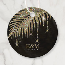 ジュエルパーム結婚リーフの金ゴールドID830メッセージカード フェイバータグ