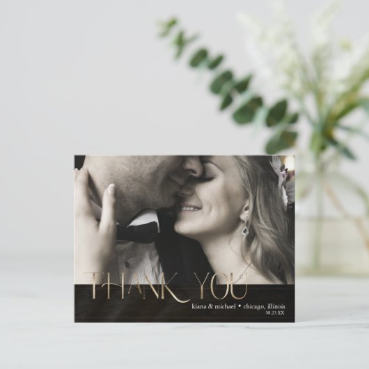 ジュエルパーム結婚リーフ感謝金ゴールドID830 案内ポストカード (スタンド正面)