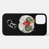 ジュエルフクロウモノグラム,金ゴールド,グリーンエメラルド,オパール Case-Mate iPhoneケース (裏面 (横))