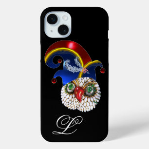 ジュエルフクロウ及び小妖精や小人羽付きダイヤモンド帽子 iPhone 15 MINIケース