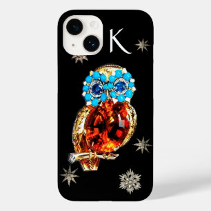 ジュエルフクロウ、ダイヤモンドスター、金ゴールド、ブルーターコイズ、トパーズ Case-Mate iPhone 14ケース