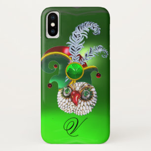 ジュエルフクロウ、小妖精や小人帽子、シャムロック、ダイヤモンドの羽 iPhone X ケース