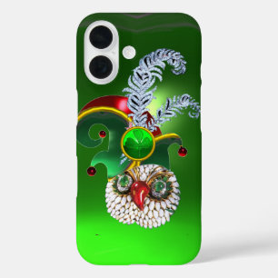 ジュエルフクロウ、小妖精や小人帽子、シャムロック、ダイヤモンドの羽 iPhone 16ケース