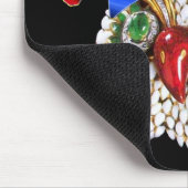 ジュエルフクロウ、小妖精や小人羽モノグラム付きダイヤモンド帽子 マウスパッド (コーナー)