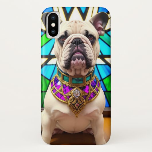 ジュエルフランスのカラーを華美着たブルドッグ Case-Mate iPhoneケース (裏面)